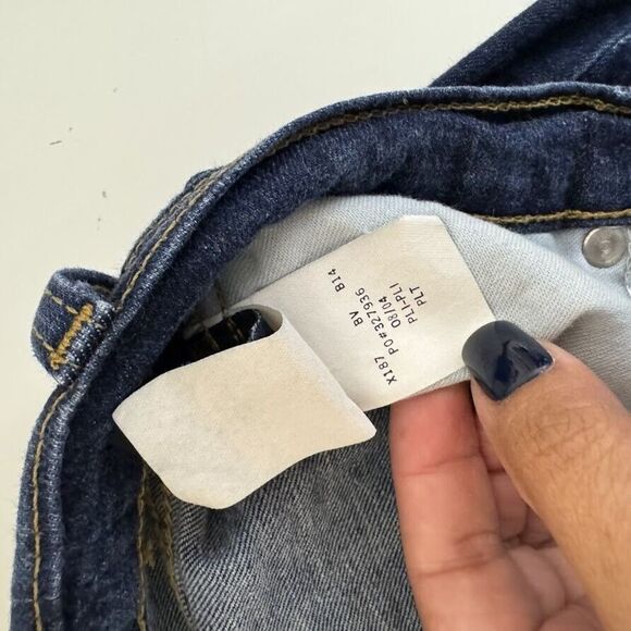 Vintage Tommy Jeans Y2K Size 7L Flare Leg Hilfiger Denim 33" Inseam Dark Wash - Picture 13 of 13